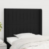 Cabeceira de cama c/ abas tecido 103x16x118/128 cm preto 1