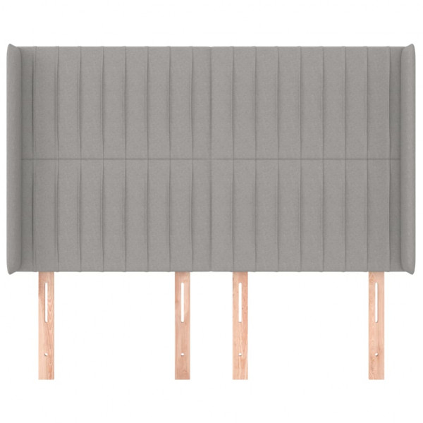 Cabeceira cama c/ abas tecido 147x16x118/128 cm cinzento-claro M 3