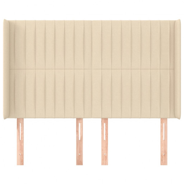 Cabeceira de cama c/ abas tecido 147x16x118/128 cm creme M 3