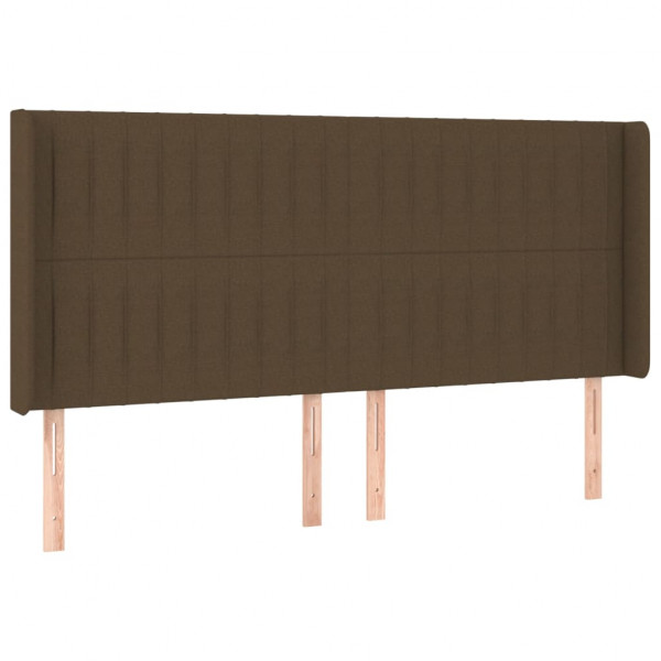 Cabeceira cama c/ abas tecido 163x16x118/128 cm castanho-escuro M 2