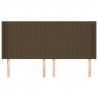 Cabeceira cama c/ abas tecido 163x16x118/128 cm castanho-escuro 3