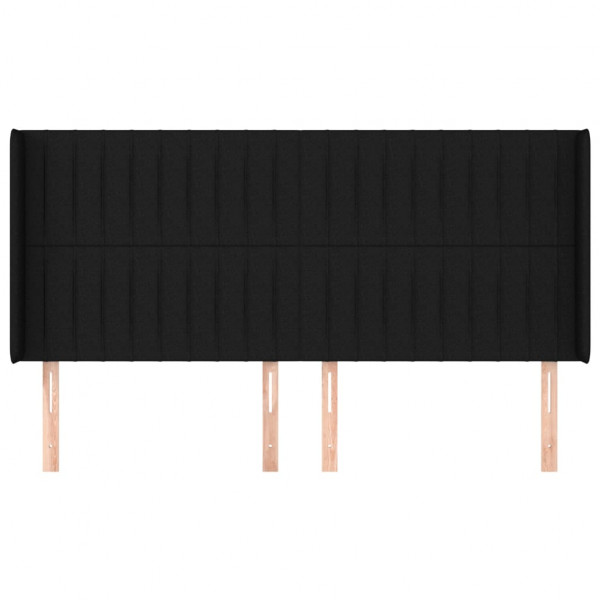 Cabeceira de cama c/ abas tecido 203x16x118/128 cm preto M 3