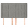 Cabeceira cama c/ abas veludo 147x16x118/128 cm cinzento-claro 3