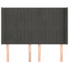 Cabeceira cama c/ abas veludo 147x16x118/128 cm cinzento-escuro 3