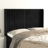Cabeceira de cama c/ abas veludo 147x16x118/128 cm preto 1
