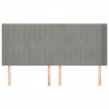 Cabeceira cama c/ abas veludo 203x16x118/128 cm cinzento-claro 3
