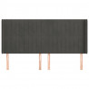 Cabeceira cama c/ abas veludo 203x16x118/128 cm cinzento-escuro 3