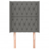 Cabeceira cama c/ abas tecido 83x16x118/128 cm cinzento-escuro 3