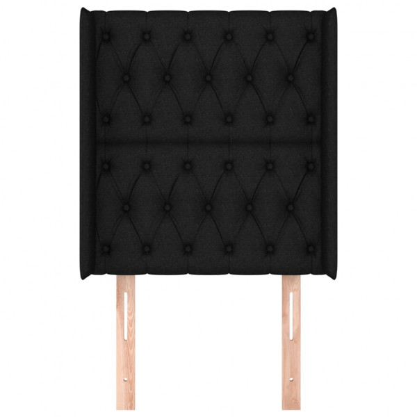 Cabeceira de cama c/ abas tecido 83x16x118/128 cm preto M 3