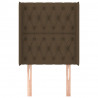 Cabeceira cama c/ abas tecido 83x16x118/128 cm castanho-escuro 3