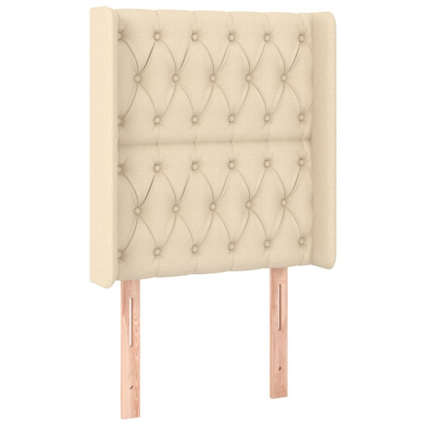 Cabecero con orejas de tela color crema 83x16x118/128 cm M 2