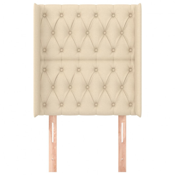 Cabeceira de cama c/ abas tecido 83x16x118/128 cm creme M 3