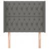 Cabeceira cama c/ abas tecido 93x16x118/128 cm cinzento-escuro 3