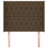 Cabeceira cama c/ abas tecido 93x16x118/128 cm castanho-escuro 3