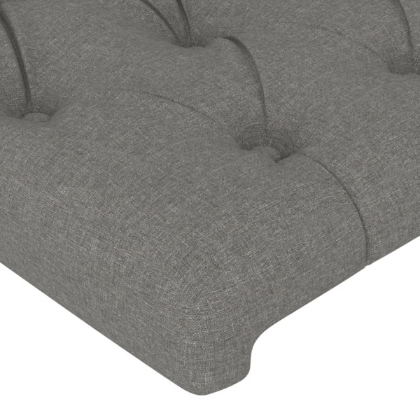 Cabeceira cama c/ abas tecido 103x16x118/128 cm cinzento-escuro M 5
