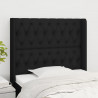 Cabeceira de cama c/ abas tecido 103x16x118/128 cm preto 1