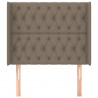 Cabecero con orejas de tela gris taupe 103x16x118/128 cm 3