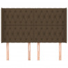 Cabeceira cama c/ abas tecido 147x16x118/128 cm castanho-escuro 3
