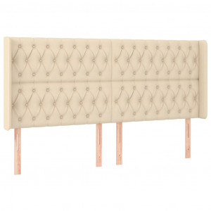 Cabeceira de cama c/ abas tecido 203x16x118/128 cm creme H