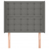 Cabecero con orejas de tela gris oscuro 83x16x118/128 cm 3