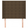 Cabeceira cama c/ abas tecido 103x16x118/128 cm castanho-escuro 3
