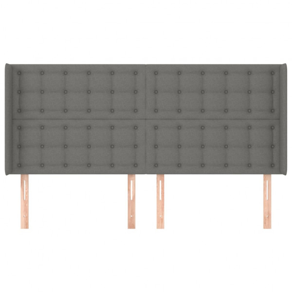 Cabeceira cama c/ abas tecido 163x16x118/128 cm cinzento-escuro M 3
