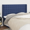 Cabeceira de cama c/ abas tecido 163x16x118/128 cm azul 1