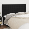 Cabeceira de cama c/ abas tecido 203x16x118/128 cm preto 1
