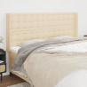 Cabeceira de cama c/ abas tecido 203x16x118/128 cm creme 1