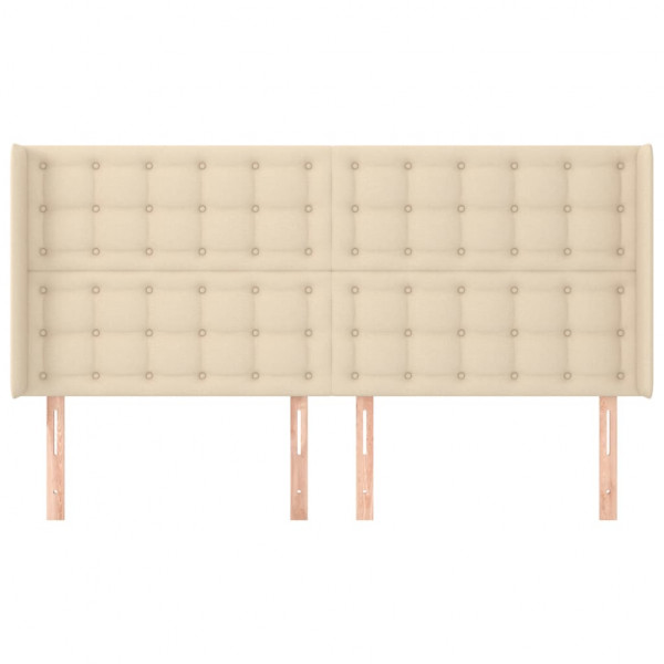 Cabeceira de cama c/ abas tecido 203x16x118/128 cm creme M 3