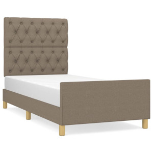 Estrutura de cama sem colchão 80x200 cm tecido cinzento H