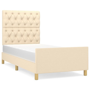 Estrutura de cama sem colchão 80x200 cm creme H