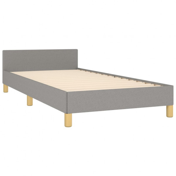 Estrutura de cama sem colchão 90x190 cm tecido cinzento-claro M 5