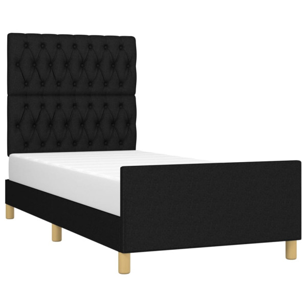 Estrutura de cama sem colchão 90x190 cm tecido preto M 3
