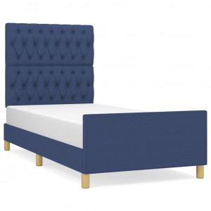 Estrutura de cama sem colchão 90x200 cm tecido azul H
