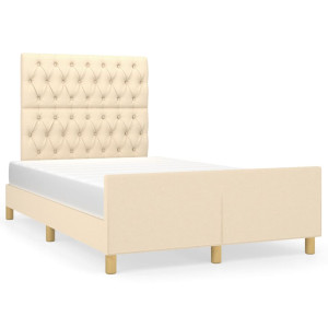 Estrutura de cama sem colchão 120x200 cm tecido cor creme H