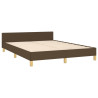Estructura de cama con cabecero de tela marrón oscuro 140x190cm 5