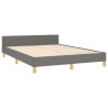 Estrutura de cama sem colchão 140x200 cm tecido cinzento-escuro 5