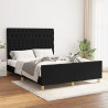 Estrutura de cama sem colchão 140x200 cm tecido preto 1