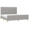 Estrutura de cama sem colchão 160x200 cm tecido cinzento-claro 3