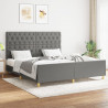 Estrutura de cama sem colchão 160x200 cm tecido cinzento-escuro 1