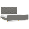 Estrutura de cama sem colchão 160x200 cm tecido cinzento-escuro 2