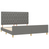 Estrutura de cama sem colchão 160x200 cm tecido cinzento-escuro 4