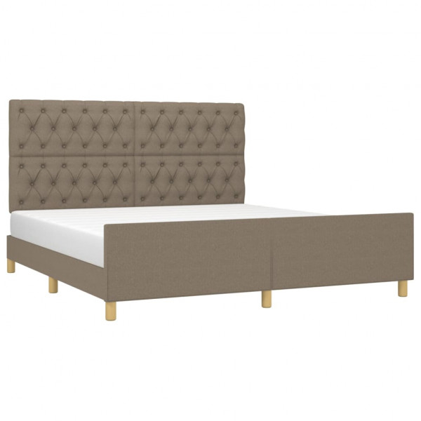Estructura de cama con cabecero de tela gris taupe 160x200 cm M 3