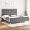 Estrutura de cama sem colchão 180x200 cm tecido cinzento-escuro 1
