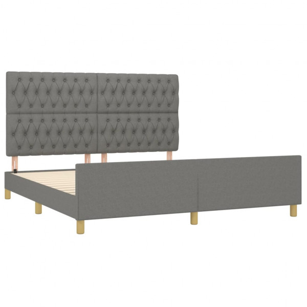Estrutura de cama sem colchão 180x200 cm tecido cinzento-escuro M 4