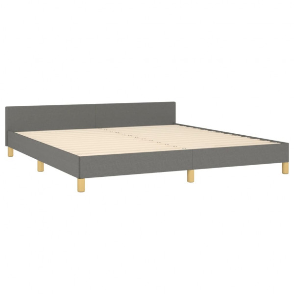 Estrutura de cama sem colchão 180x200 cm tecido cinzento-escuro M 5