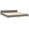 Estrutura de cama sem colchão 180x200 cm tecido cinzento-escuro 5