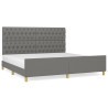 Estrutura cama com cabeceira 200x200 cm tecido cinzento-escuro 2