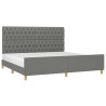 Estrutura cama com cabeceira 200x200 cm tecido cinzento-escuro 3